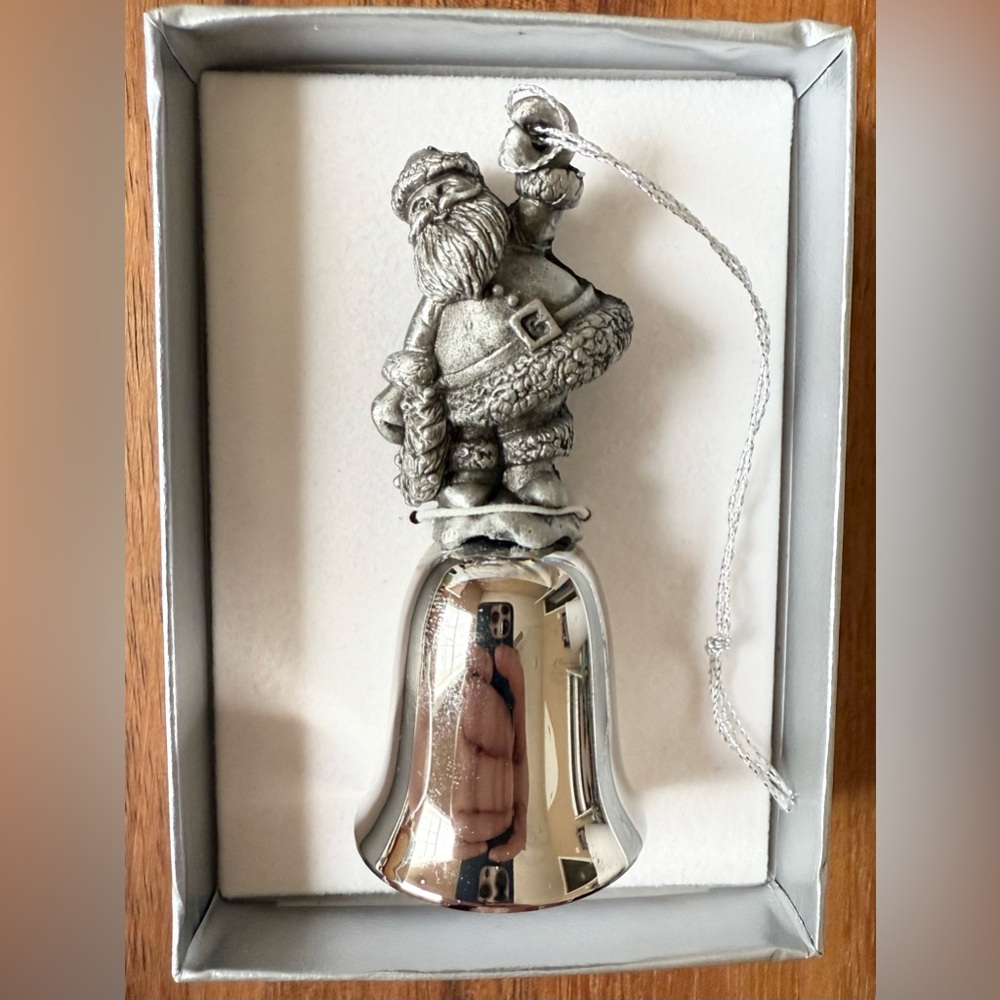 Wallace Silversmiths Christmas Bell Santa Limited Edition Ornament W/ Box